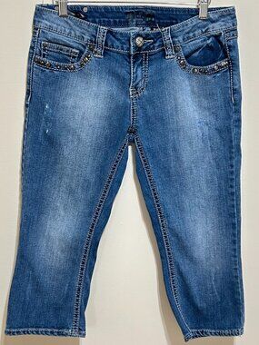 Buffalo David Bitton | Jill Mid Rise Stretch Capri Blue Size 29